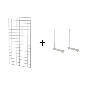 4ft Heavy Duty Chrome Grid Mesh Panels With L-Leg or T-Leg - Picture 1 of 7