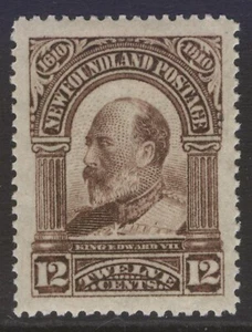 TERRE-NEUVE 102 12c KING EDWARD VII 1911 JOHN GUY 300E ANNIVERSAIRE MPH CV $100 - Photo 1/2