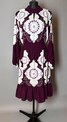 Vestido midi para mujer Niña con Curvas X Lane Bryant talla 18 geométrico boho campesino Foto 1 de 4