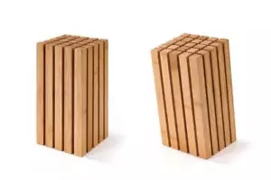 Beautiful Knife Stand block with a striped design and a clean feeling of BAMBOO - Picture 1 of 12