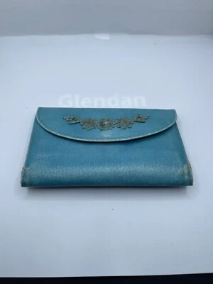 Vintage 70s Princess Gardner Pigskin Wallet blue check book wallet - Image 1 of 4