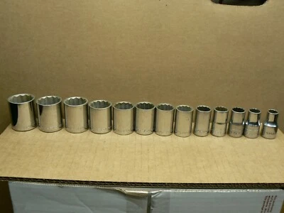 craftsman 1/2 drive 12pt shallow sockets 7/16 to 1-1/8  13pc - Image 1 of 4