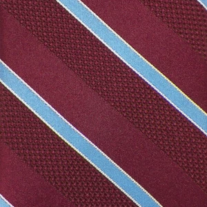 JOHN W. NORDSTROM Mens Burgundy Blue White STRIPED Woven Silk Tie USA NWT - Picture 1 of 3