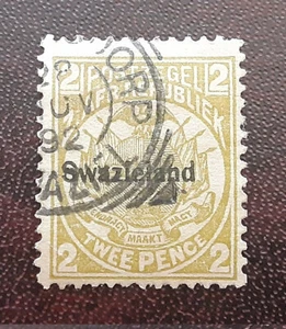 SWAZILAND Swazieland Africa 1889 2p Twee Pence Great Postmark Mi 3C Scott 3 2724 - Picture 1 of 2