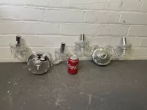 Vintage Pair Classic Twin Crystal Wall Lights - Irish Crystal Style Wall Lamps - Picture 1 of 6