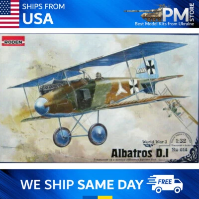 Roden 614 Albatros D.I German WWI Fighter Plastic Model Kit 1/32 - Image 1 of 4