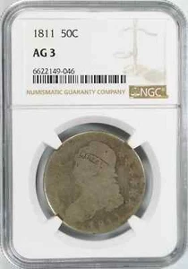 1811 CAPPED BUST HALF DOLLAR 50C NGC ZERTIFIZIERT AG 03 ÜBER GUT (046) - Bild 1 von 5