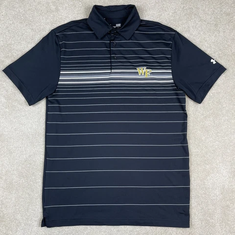 Wake Forest Demon Deacons Polo Shirt Mens Small Loose Cold Black Heat Gear Cover