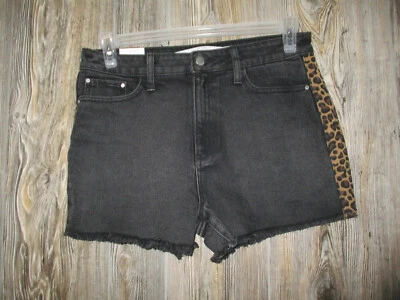 Pantalones Cortos de Jean Tinseltown Negro Estampado Animal Guepardo Nuevos con Etiquetas Talla 11 Foto 1 de 4