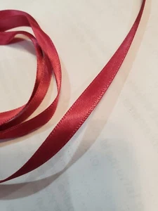 Red Plum Double Face Satin Ribbon 100% Polyester, 1/4"color 25 yds craft wedding - Picture 1 of 3