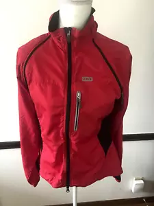 Louis Garneau Cycling Vest Jacket Full Zip Road Bike Red Size M Zip Off Sleeves - Picture 1 of 9