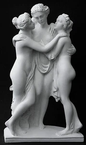 Tres Gracias Decoración del Hogar Italiano Venecia Arte Escultura Estatua Estatuilla Canova Aus - Imagen 1 de 5