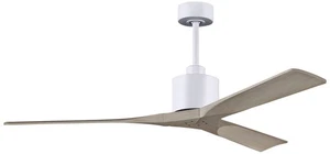 60" Matthews Nan White and Gray Ash Outdoor Ceiling Fan with Remote - Picture 1 of 1