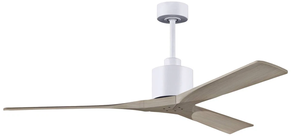 60" Matthews Nan White and Gray Ash Outdoor Ceiling Fan with Remote - Image 1 of 1