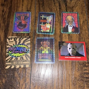 Fright Rags Prizmaniacs Foil Sticker Lot Of 4 Phantasm Monkey Shines Creeps - Picture 1 of 7