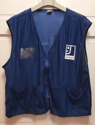 Goodwill Empoloyee Blue Mesh Zip-up Vest "Our Business is Changing Lives" - XL - Image 1 of 4