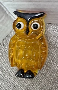 Vintage Acryl Plexiglas Eule Nachtlicht Plug-in Retro orange funktioniert super - Bild 1 von 3