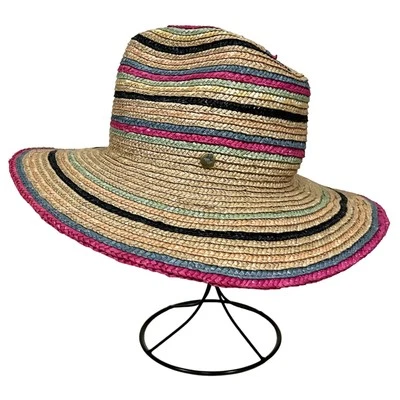 Шляпа женская соломенная солнечная Peter Grimm True Character гибкая в полоску с широкими полями - Изображение 1 из 4