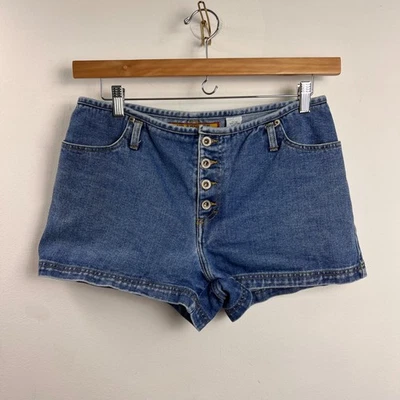 Y2K No Excuses Womens Jean Shorts Size 11/12 high rise No Waistband - Image 1 of 4