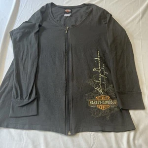 Harley-Davidson Camisa Mujer Manga Larga, Cremallera Delantera, 1X - Imagen 1 de 4