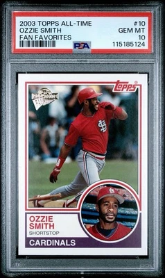 2003 Topps All-Time Fan Favorites Ozzie Smith PSA 10 Cardinals - Image 1 of 2