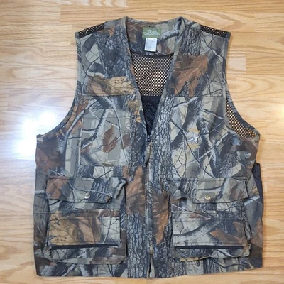 Quail Unlimited Dove Hunter Vest Zip Up Realtree Hardwoods Camo Men's Size Large - Image 1 of 4