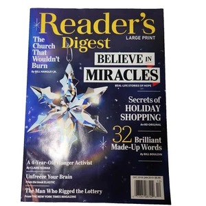Reader's Digest Magazine 2018 December Jan 2019 Large Print Believe in Miracles - Picture 1 of 8