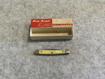 Navaja de bolsillo vintage Kabar de 2 hojas colibrí muy limpia con caja Foto 1 de 4