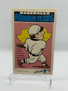 1973 Fleer Real Cloth Baseball Patches - Baseball's Famous Feats Honus Wagner #21 - Bild 1 von 1