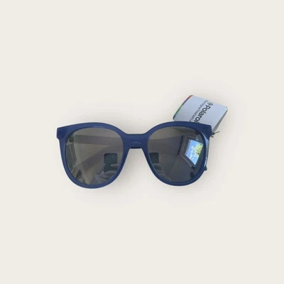 Polaroid Sonnenbrille Blau Spiegelgläser Damen Unisex mit Etui Rund - Bild 1 von 4