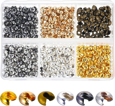 600 piezas cubiertas de cuentas prensadas de 4 mm de colores para fabricación artesanal de joyas Foto 1 de 4