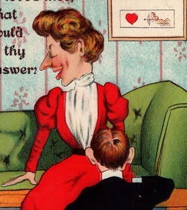 Antique DB Postcard Embossed Woman Man Kneeling If One Should Say He Loved Thee - Picture 1 of 3