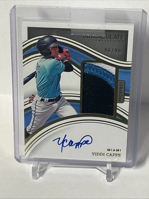 2023 Immaculate Yiddi Cappe Prospect Patch Auto 90/99 Miami Marlins Rookie - Image 1 of 2