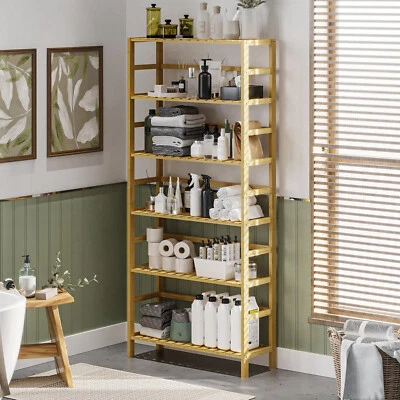 Badregal Bambusregal klein Standregal Badezimmerregal schmal Aufbewahrungsregal - Bild 1 von 4