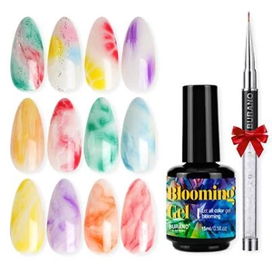 UV LED Clear Blooming Gel Nail Polish for Spreading Effect with Nail Brush - Picture 1 of 8