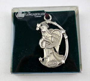 Longaberger 1998 Peltre Ángel de la Esperanza Cesta Cortada #71773 Nuevo en Caja - Imagen 1 de 5