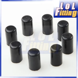 8 x 4mm 5/32" Silicone Blanking Cap Intake Vacuum Hose End Bung Plug Caps Black - Picture 1 of 2