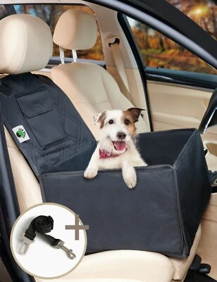 Jon Berg Hunde Autositz für kleine und mittlere Hunde mit Sicherheitsgurt