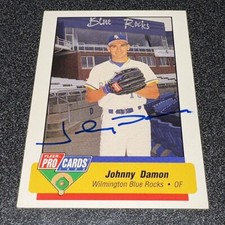 Johnny Damon Autographed Signed 1994 ProCares #311 Wilmington Blue Rocks