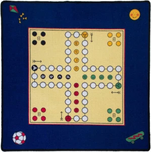 Mensch ärgere Dich nicht Spielteppich XXl Teppich Brettspiel Holz Figuren Würfel - Bild 1 von 9