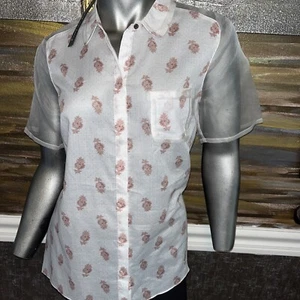 Camisa Top Elizabeth and James Ashton Estampada con Botones Talla M Precio de venta sugerido por el fabricante $235 - Imagen 1 de 12