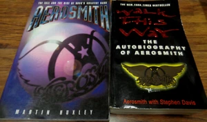 AEROSMITH 2 BOOK LOT RISE AND FALL HUXLEY + AUTOBIOGRAPHY DAVIS PB VGC USED ROCK - Picture 1 of 6