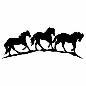 2x Three Horse Animal Home Room Decor Removable Wall Stickers Car Bumper Decal