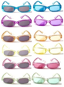 Kids Crystals Sparking Pastic Flame UV400 Protect Sunglasses Jelly Colour BW31 - Picture 1 of 43