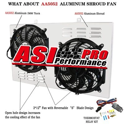 RADIATOR SHROUD+FANS For 1967~1972 1970 1971 1969 CHEVY C/K C10 C20 C30 PICKUP Foto 1 de 4