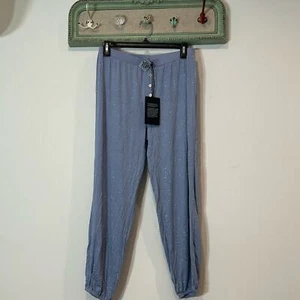 New CHASER X REVOLVE Glitter light blue jogger pants women's medium NWT - Picture 1 of 6