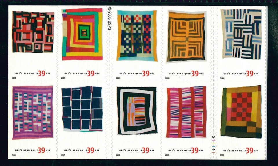 US Scott # 4089 - 4098 Quilts of Gees Bend Block of 10 MNH - Image 1 of 1