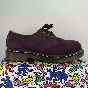 Scarpe Oxford basse da uomo Dr Martens 1461 Duchessa in velluto a coste sangue di bue viola taglia 8 - Foto 1 di 11