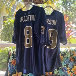 2 NFL Players St Louis Rams Jerseys Jackson #39 Bradford #8 Jersey Men’s XL Nice - Picture 1 of 9
