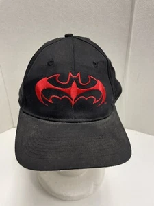 Vintage BATMAN & ROBIN 1997 MOVIE SnapBack Hat Cap DC COMICS - BLACK RED - RARE - Picture 1 of 5
